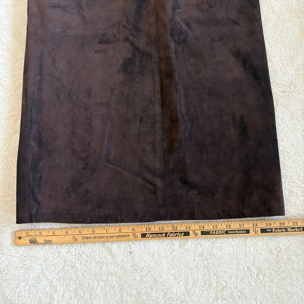 Vtg Bushwhacker Suede High Waist Pencil Skirt Western Wear Chocolate Brown Sz 4 - Picture 6 of 12